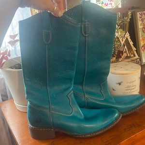 Like new Born, leather teal boots, size 8.5